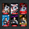 Custom hockey player card metal print 12x18 inches