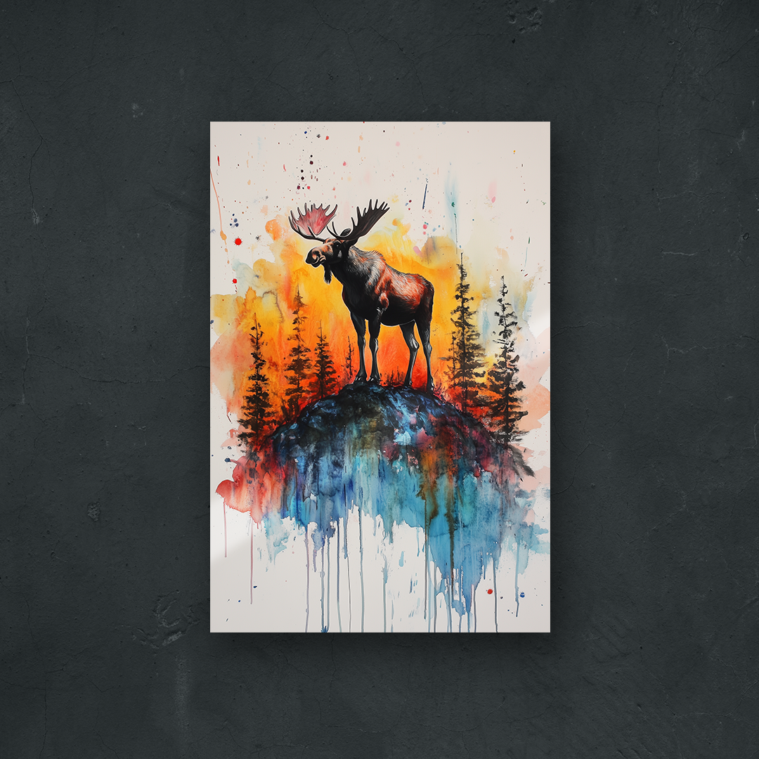 OUR COLLECTION - NATURE - A painted Moose on the Loose