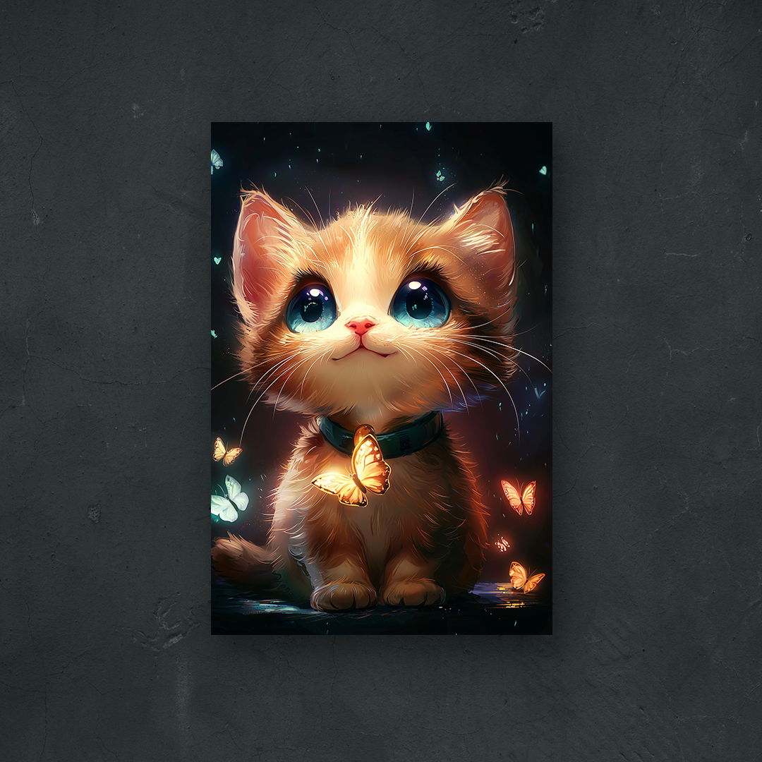OUR COLLECTION - ANIME STYLE - Cute Cat with Butterflies