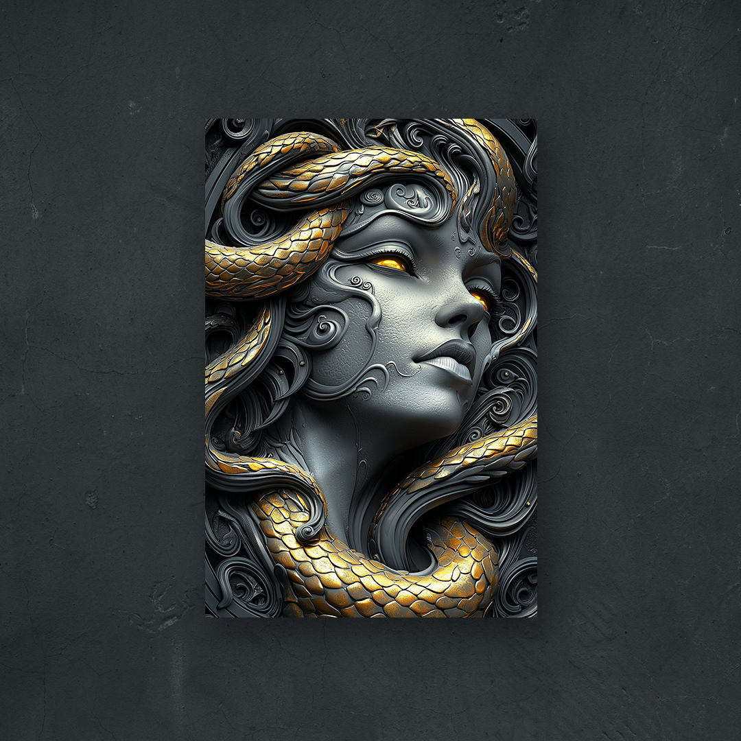 OUR COLLECTION - FANTASY - Dark Golden Medusa