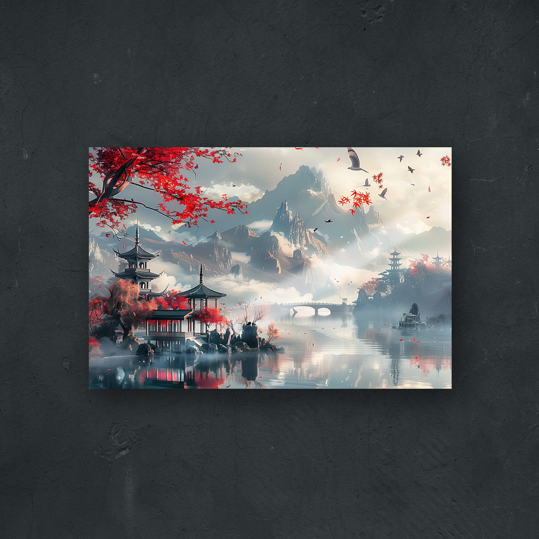 OUR COLLECTION - ORIENTAL - Autumn at the Lake Temple