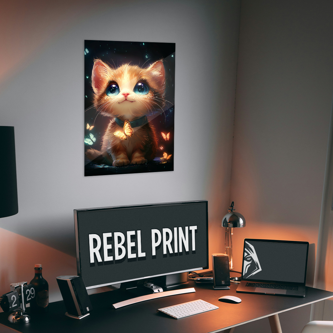 OUR COLLECTION - ANIME STYLE - Cute Cat with Butterflies