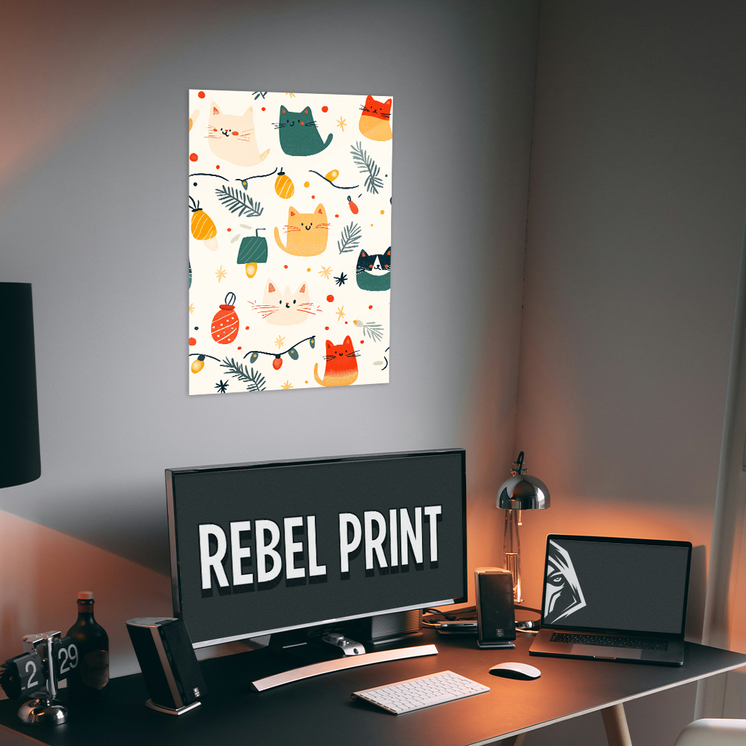 OUR COLLECTION - ABSTRACT - Holiday Cats Pattern
