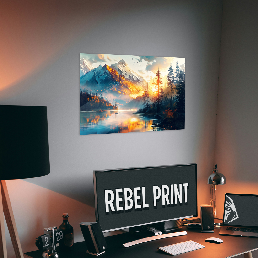 NOTRE COLLECTION - NATURE - Coucher de soleil sur les montagnes froides
