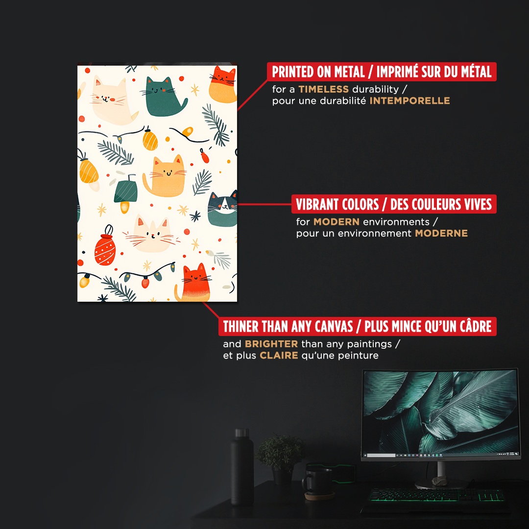 OUR COLLECTION - ABSTRACT - Holiday Cats Pattern