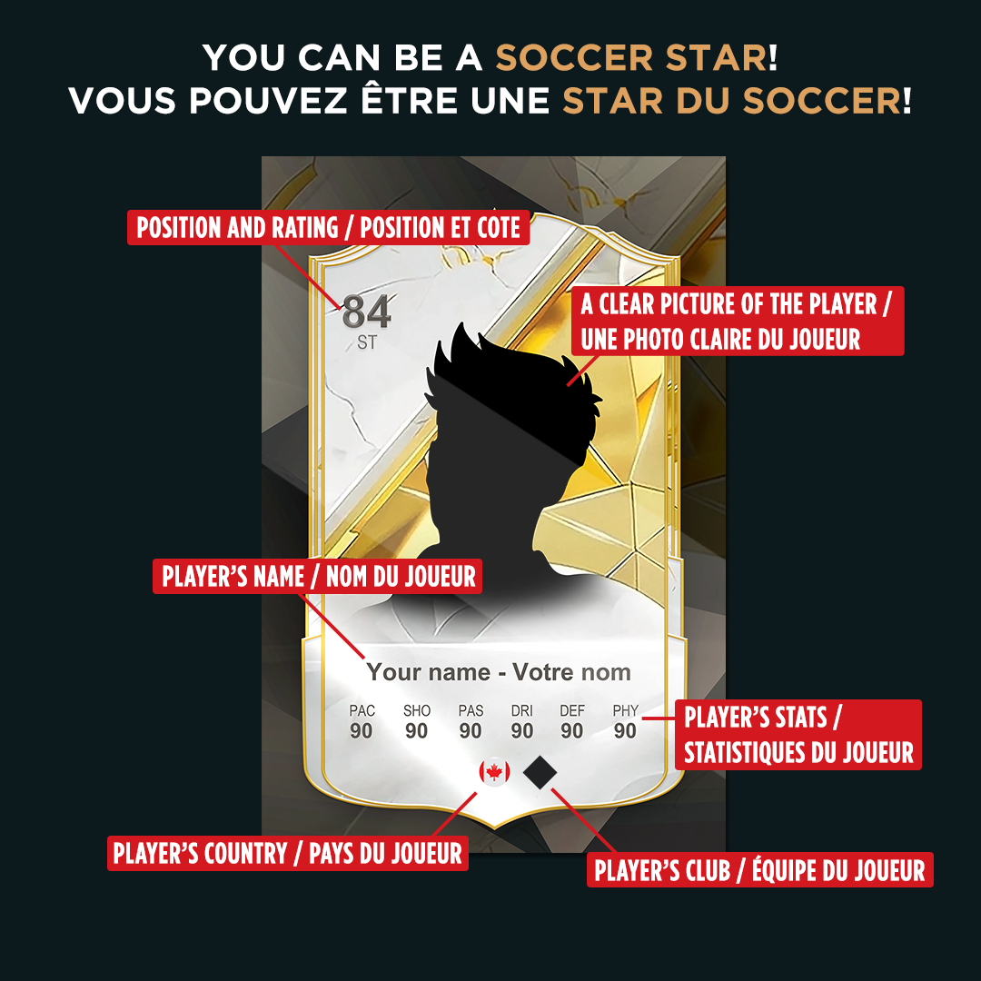 Carte de joueur de football personnalisée - Impression aluminium 12" x 18"