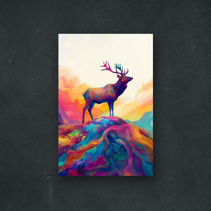 NOTRE COLLECTION - ABSTRAIT - Édition abstraite Elk on a Hill