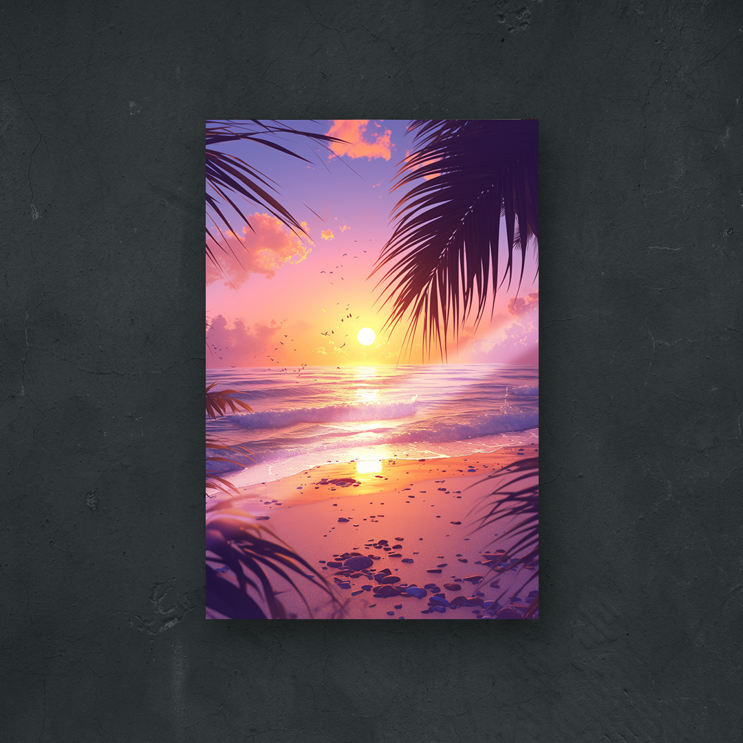 NOTRE COLLECTION - NATURE - Coucher de soleil sur une plage